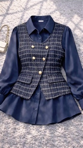 Trendy Korean Semi Vest Knit Blouse