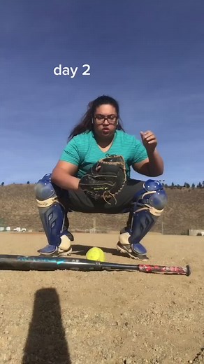 Definitely improving , thanks everyone for the tips!!! #softball #catcher #popup