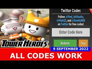 *ALL CODES WORK* [UPDATE] Tower Heroes ROBLOX | Aftermath | September 9, 2022