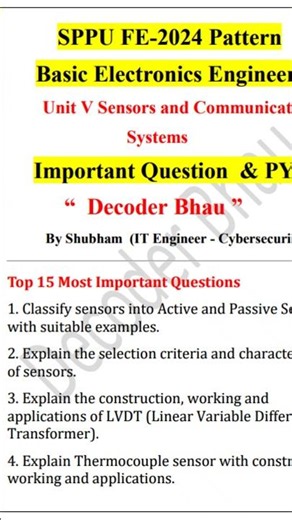 sppu fe bxe basic electronics engineering #sppu #bxe #importantquestions #basicelectronics #sppuexam
