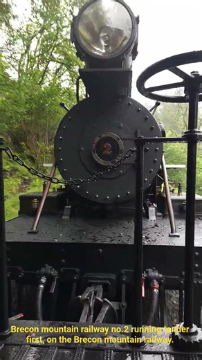 Brecon mountain railway no.2 running tender first, on the Brecon mountain railway.