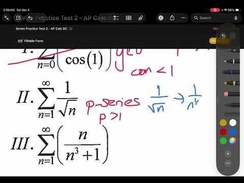 Series Multiple Choice Practice Test 2 - AP Calculus BC