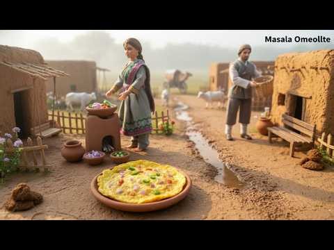 Miniature Doll Masala Omelette Cooking ASMR Indian Village Tiny Kitchen Cooking
