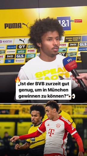 Kampfansage von @karim_adeyemi 💪🏼🔥 Wer gewinnt den #Klassiker am Samstag? 👇🏼 ⚽️ #FCBBVB am Samstag um 18:30 Uhr live und exklusiv auf Sky 💯 #DerKlassiker #Adeyemi #FCBayern #Dortmund #BVB #Bundesliga #Fussball #Interview #Kampfansage #Duell #München #AllianzArena #Reel #Feed #Reels #ExplorePage #Reels #NewReels #Viral #Video | Sky Sport DE