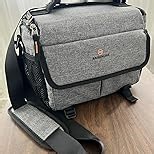 RAINSMORE Camera Bag for DSLR SLR Mirrorless Camera,Small Camera Sling Bag for Photographers Waterproof Camera Case with Tripod Holder Compact Camera Bag Crossbody with Rain Cover Black