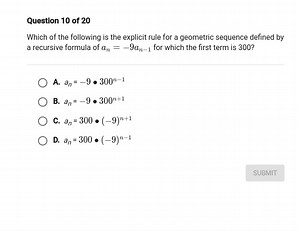 Question 10 of 20Which of the following is the explicit rule f... | Filo