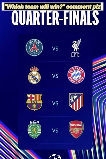 UEFA Champions League Quarter Finals 2026 | PSG vs Liverpool Real Madrid vs Bayern 🔥#championsleague