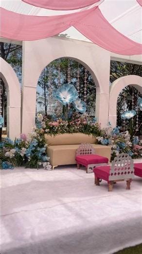 Beautiful Engagement Stage Decoration 💍 | Pink Theme Wedding Decor | Vaidik Event