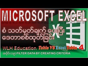 Excel Filter Data: How to Filter Data by Creating Criteria in Microsoft Excel Myanmar