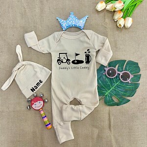Daddy's Little Caddy Baby Bodysuit and Hat Set - Golf Baby Outfit, Daddy’s Golfing Buddy Bodysuit, Father's Day Baby Gift - Etsy