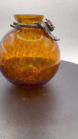 Jay Strongwater Amber Glass Vase With Jeweled Bee and Enamel Decoration. - Etsy