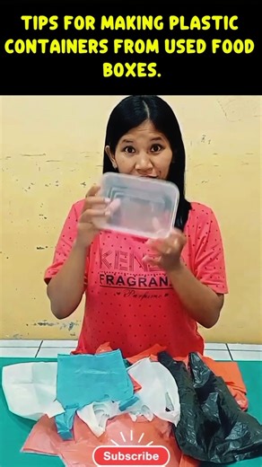 Tips for making plastic containers from used food boxes. #tipsandtricks #tipsyoutube #feedshorts #ai