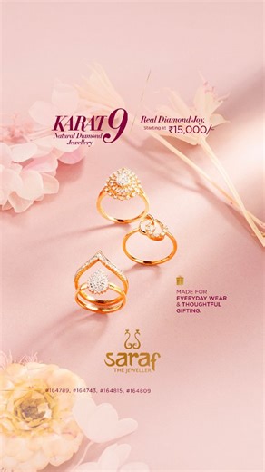 Saraf The Jeweller on Instagram: "Not just a ring. A love story. 💍✨ Celebrate Valentine’s with Saraf 9KT Diamond Rings. Enjoy up to 25% off on diamonds and solitaire jewellery. Visit us today at 𝐒𝐀𝐑𝐀𝐅 𝐓𝐇𝐄 𝐉𝐄𝐖𝐄𝐋𝐋𝐄𝐑 𝐂𝐡𝐚𝐧𝐝𝐢𝐠𝐚𝐫𝐡 | 𝐌𝐨𝐡𝐚𝐥𝐢 | 𝐙𝐢𝐫𝐚𝐤𝐩𝐮𝐫 | 𝐌𝐚𝐧𝐢𝐦𝐚𝐣𝐫𝐚 📍 SCO 125-126, Sector 17C, Chandigarh 📞 0172-4666021 📍 SCF 20-21, Phase 3B2, Sector-60 SAS Nagar, Mohali 📞 0172-4959000 📍 SCO 40-41, Mohali Citi Square, Adjoining Radisson Hotel, Zirakpur 