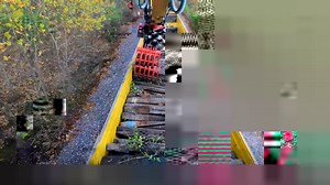 Part tie pickup, part brush cutter, part ditch cleaner, the new Maintenance of Way machine might just be the most versatile piece of equipment in Union Pacific’s arsenal. Now on its sixth iteration, this piece of SMRT equipment and its crew no longer just pick up ties; they can clear vegetation and spray for weeds along railroad right of way, collect scrap metal, and load cars with ballast, the rock used to stabilize tracks. Read more about this --> https://www.up.com/aboutup/community/inside_tr