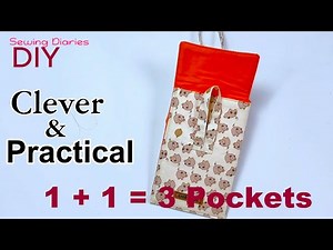DIY| Two Fabrics, 3 Pockets | Smart Sewing Hack Phone Case