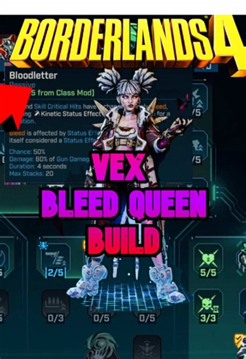 AMAZING VEX BUILD - BLEED QUEEN VEX 🩸 Borderlands 4 Build Guide! Like and follow for more borderlands content! #borderlands4 #borderlands #borderlands4guide