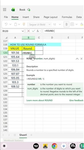 How To Use Round Formula in excel #excel #spreadsheetmagic #microsoftoffice #exceltips #education