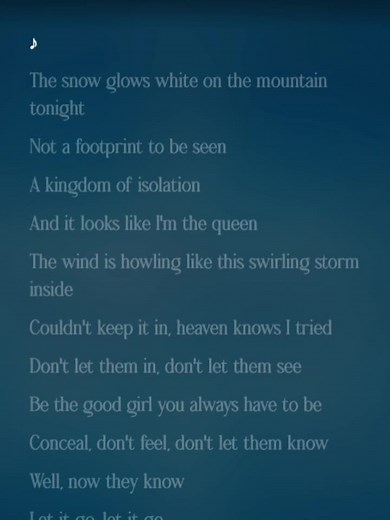 Let It Go Lyrics from Disney's Frozen