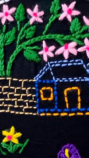 village Scenery |# youtubeshort #sewingpulse #embroidery