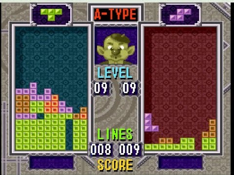 Tetris Gameplay Vs Computer on hard SEGA Game Play Retro Gaming