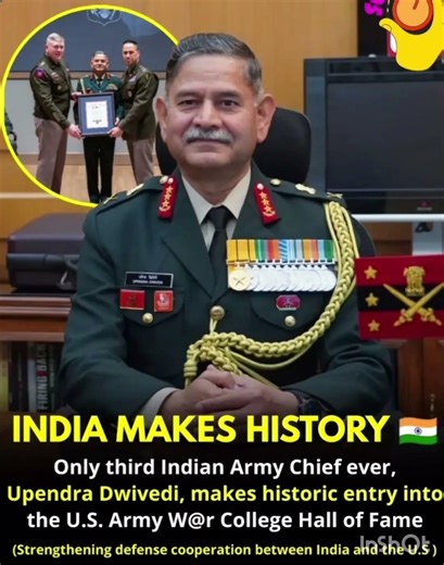 Only 3🇮🇳Army Chief ever.Upendra Dwivedi makes historic entry in the U.SArmy W@r College Hall of Fame