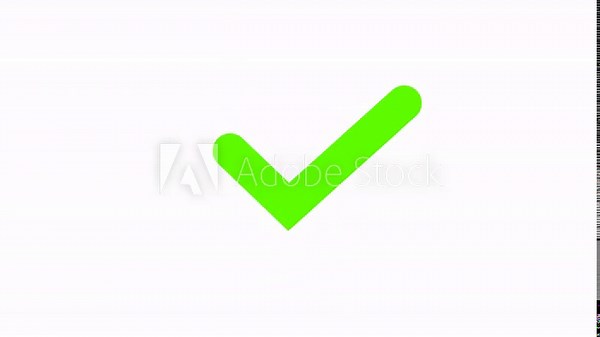 Animation green check mark icon symbol confirm approval verification success