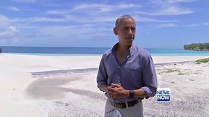 During his visit to Midway Atoll today, the president said he was "very proud" of his decision to greatly expand Papahānaumokuākea Marine National Monument. After a tour, the president was set to jump into the water for a quick snorkeling session before heading back to Hawaii. #HINews #HawaiiNews | Hawaii News Now