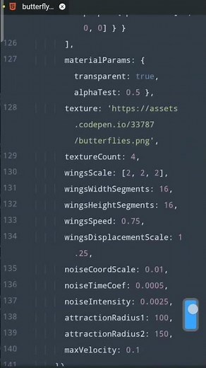 butterflies. using HTML, CSS, JS