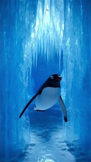 Penguin Cam Exploring the South Pole Found a Giant Hidden Ice Cave! #SouthPole #IceCave #PenguinPOV