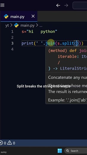 Remove extra spaces from string #coding #programming #python