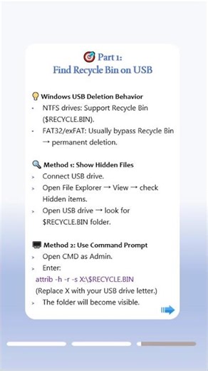 Where Is Recycle Bin on USB Drive? Let's Find & Recover Deleted Files!#usb #filerecovery