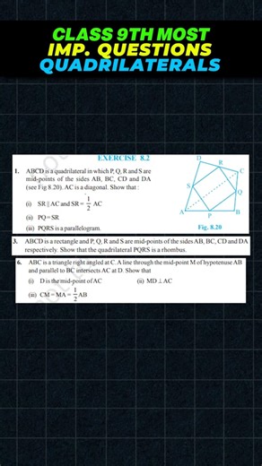 Don’t Skip These Quadrilaterals Questions ❌ | Class 9 Maths CBSE #maths #exam #cbse