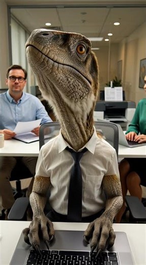 Velociraptor Working at an Office 💼