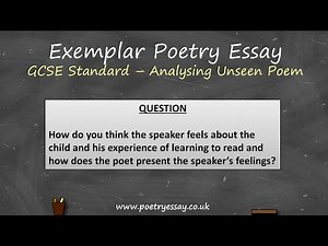 Exemplar Poetry Essay - Analysing An Unseen Poem - GCSE Standard