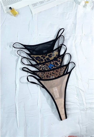 Leopard print, sheer mesh, and barely there 🐆🖤 #thong #underwear #leopard #spotlightfinds #tiktokshopholidayhaul