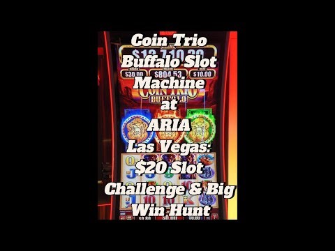 Coin Trio Buffalo Slot Machine at ARIA Las Vegas | $20 Slot Challenge & Big Win Hunt!