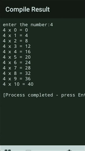 Program | calculating table of any no. #coding #python