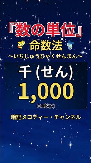算数『数の単位』〈命数法〉〜いちじゅうひゃくせんまん〜 short【暗記メロディー】