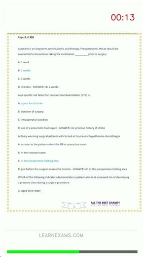 CNOR PRACTICE BY CCI NEW ACTUAL A BC ACTUAL QUESTIONS Latest