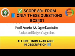 VTU BCS401 ADA Exam 80+ Scoring Pack! Most Repeated & Important Questions – Module-wise Breakdown