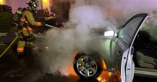 Reno firefighters extinguish car fire in northwest Reno