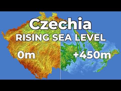 Czechia 🇨🇿 - Rising Sea Level(4K) 🌊 #geography #map #czechia #sealevelrise
