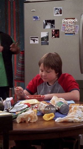 4.7M views · 161K reactions | Jake got chili AND a lesson for breakfast 﫢 Two and a Half Men is streaming now on Peacock. | Peacock TV | Facebook