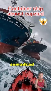 Container ship almost capsized #fblifestyle #aiartwork #AIcreativity #hilightseveryonefollowers #credittotherightfulownerofthisvideo | Alexander Tagata Jr.