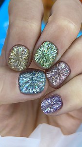 Diamond Nail Design on a short length 💎 Which color you like more? 🤩 Share with your NailBestie this New Trend style! #diamondnail | NailchampioN