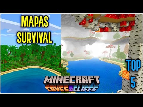 MAPAS DE SUPERVIVENCIA para Minecraft Bedrock 1.17.11 | TOP 5 | Custom terrain | Raft survival
