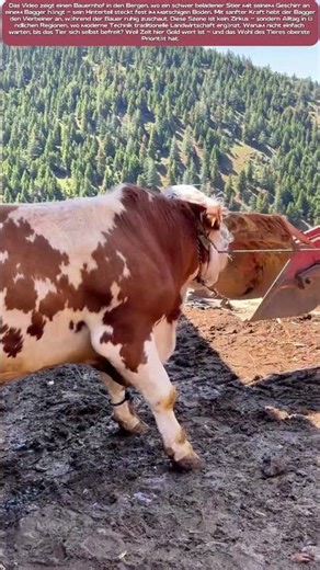 Maschine gegen Muskelkraft: Wie ein Bagger einen Stier aus dem Matsch befreit