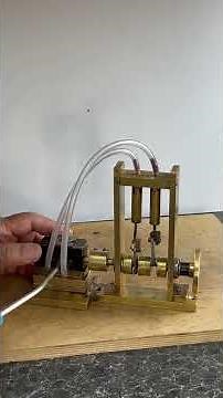 Twin-Cylinder Rotary Valve Steam Engine #shorts #steamengine #rotaryvalve #air engine