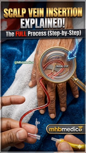 SV Set Insertion 💉 Scalp Vein Technique #shorts