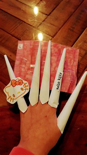 paper sanrio hello kitty nails #paper nails